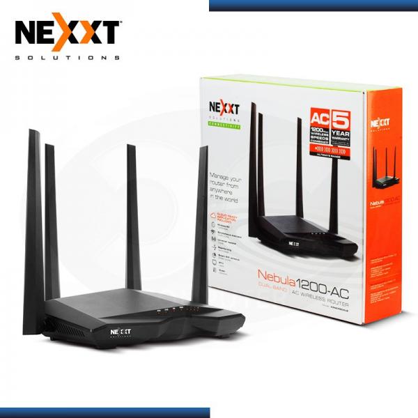 ROUTER NEXXT NEBULA 1200-AC WIRELESS 4 PTOS RJ45 4 ANTENAS